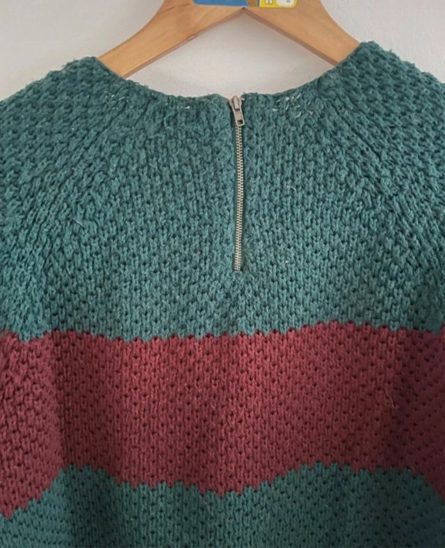 Jersey rayas verde y burdeos