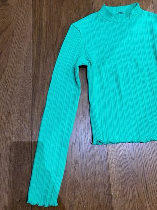 Camiseta verde fosforito manga larga