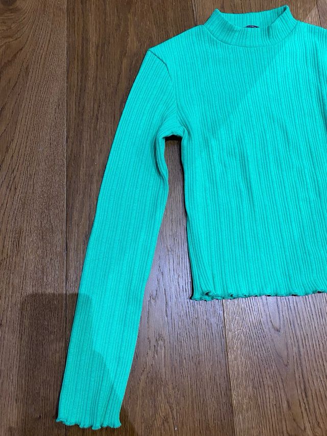 Camiseta verde fosforito manga larga