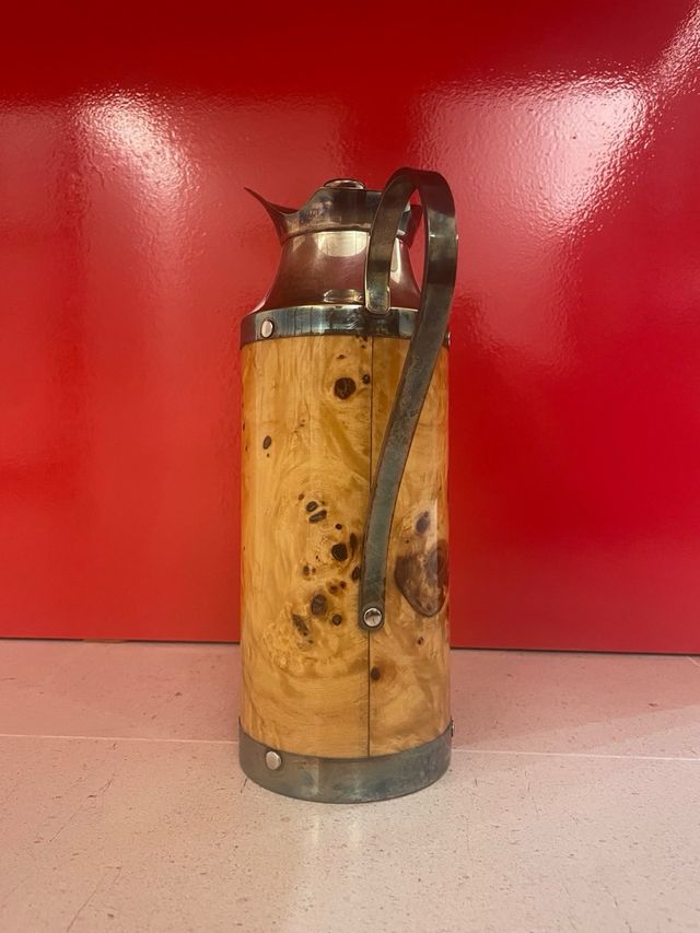 Jarra Termo Vintage de Latón, Alpaca y Carey.