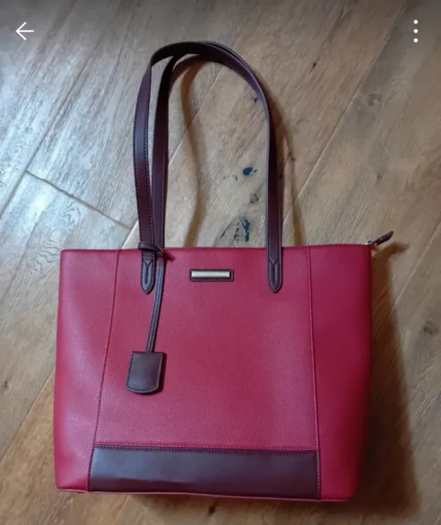 Bolso grande Hexagona rojo y marrón