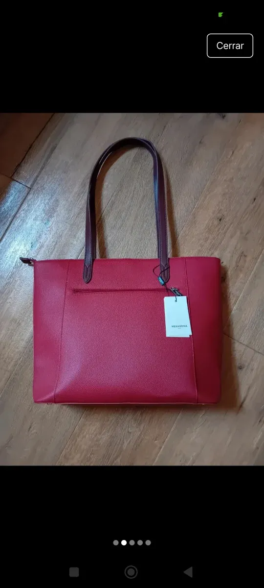 Bolso grande Hexagona rojo y marrón