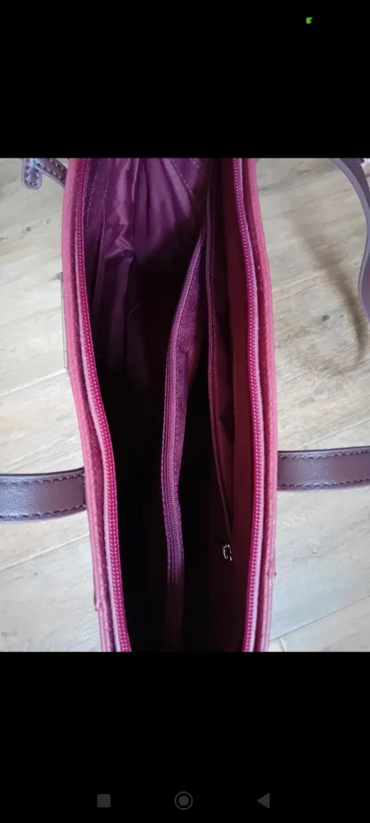 Bolso grande Hexagona rojo y marrón