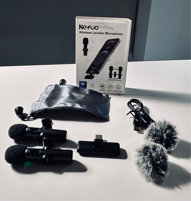 Microfone Sem Fio 2 em 1 Tipo C Nefuo