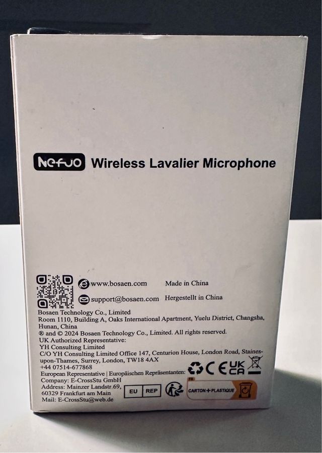 Microfone Sem Fio 2 em 1 Tipo C Nefuo