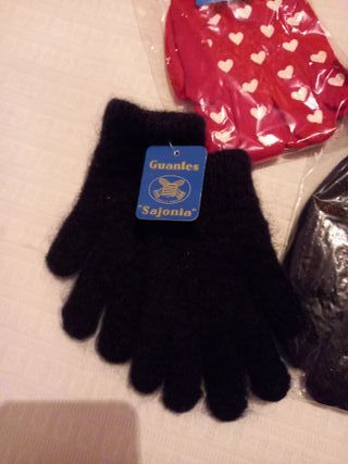 Lote 4 pares guantes lana