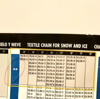 Cadenas textiles para nieve