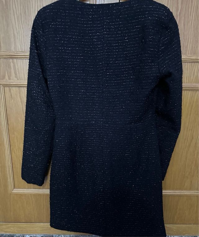 Vestido Zara Negro Brillante