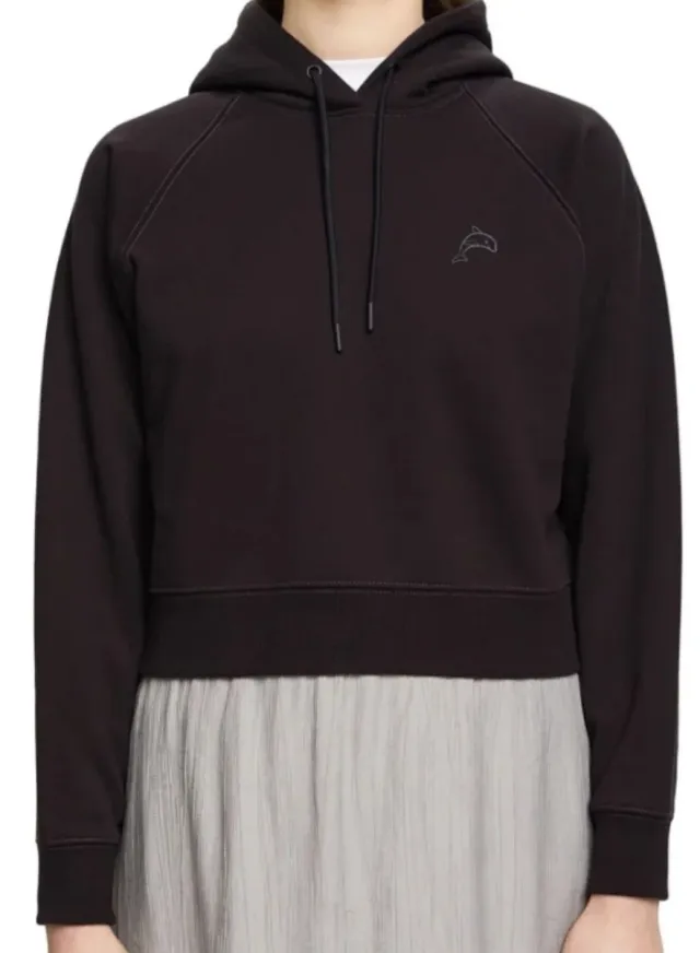 Sudadera negra con logo de delfín Talla M/L