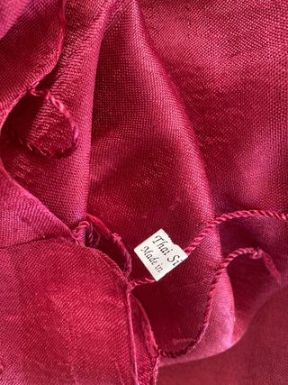 Fular/chal de seda rosa y rojo