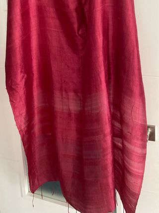 Fular/chal de seda rosa y rojo