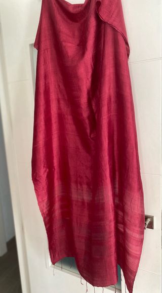 Fular/chal de seda rosa y rojo