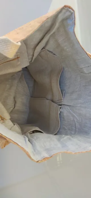 Bolsa tote bag tela de corcho y diseño encaje