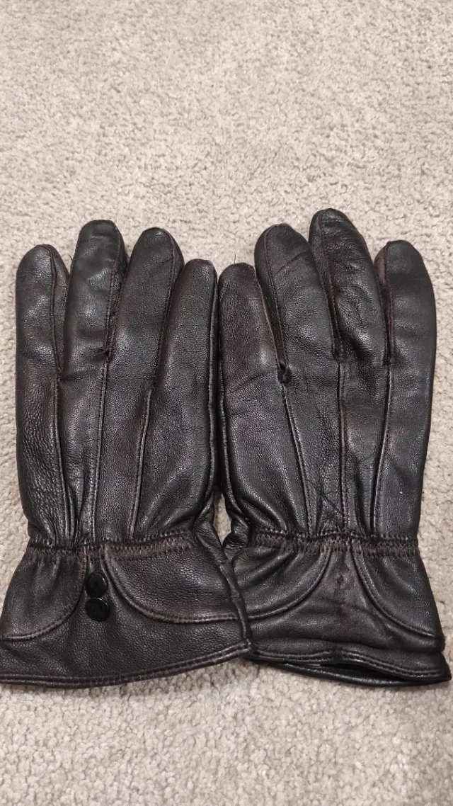 Guantes de piel negros talla M