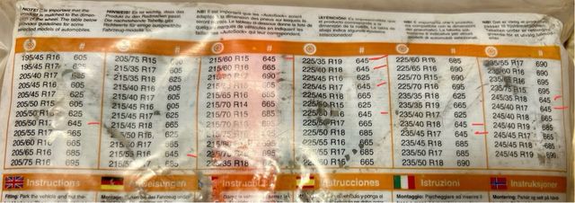 cadenas para nieve textiles para neumáticos