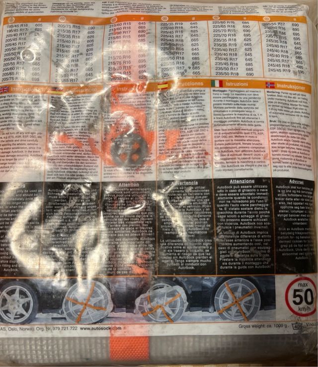 cadenas para nieve textiles para neumáticos