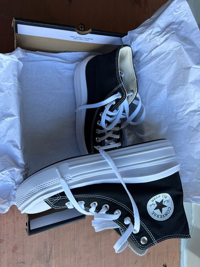 Converse Plataforma Negras Talla 38