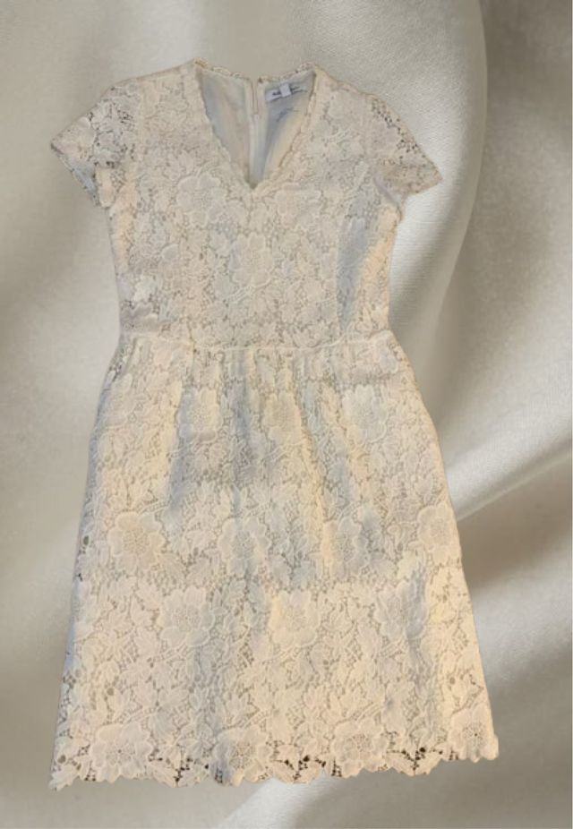 Vestido de encaje de Pedro del Hierro Blanco T.44