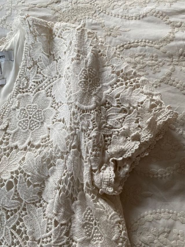 Vestido de encaje de Pedro del Hierro Blanco T.44