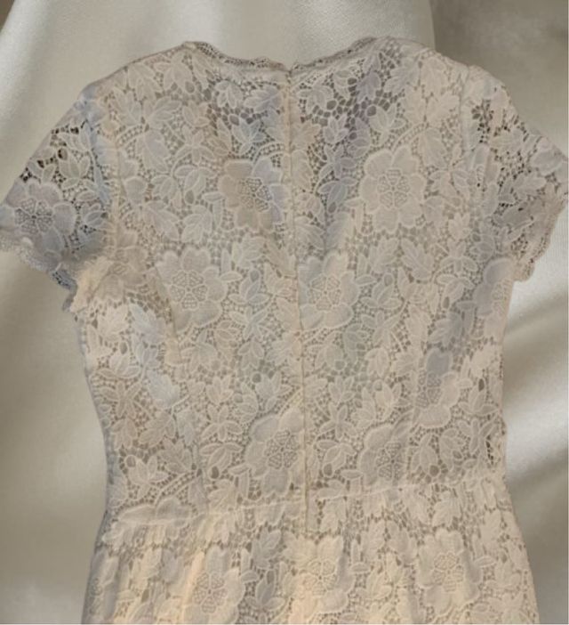 Vestido de encaje de Pedro del Hierro Blanco T.44