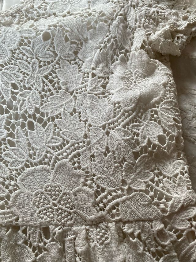 Vestido de encaje de Pedro del Hierro Blanco T.44