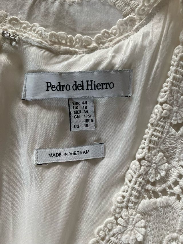 Vestido de encaje de Pedro del Hierro Blanco T.44