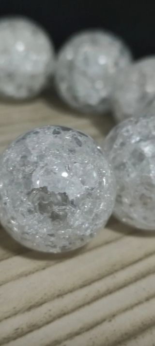 Pulsera elasticoGRANDE 20mm cuarzo fisurado blanco