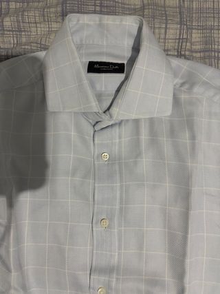 Camisa Massimo Dutti Azul Cuadros Talla 40