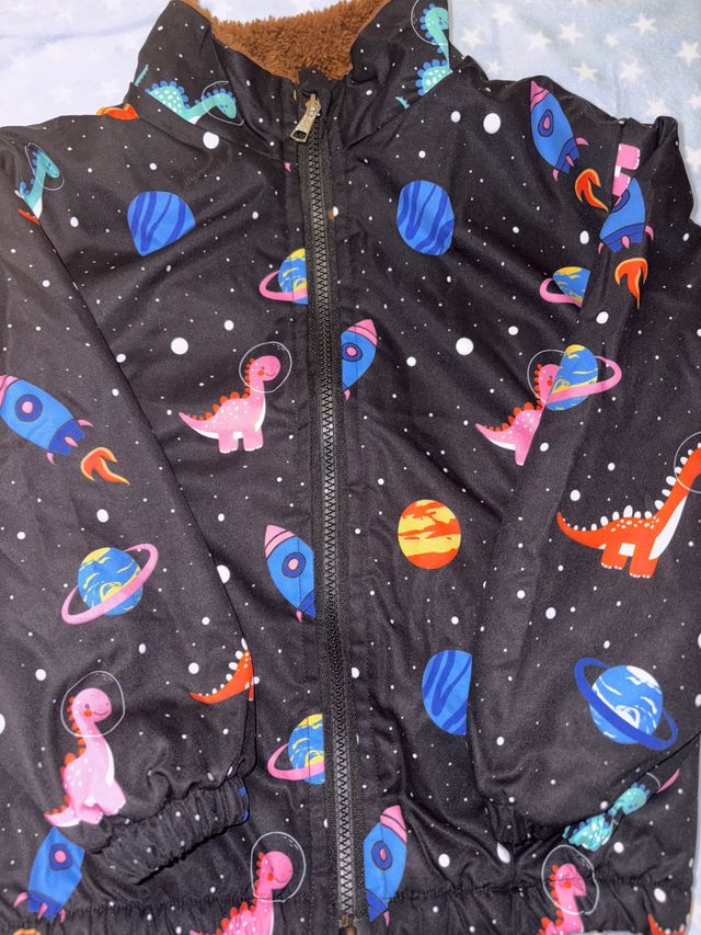 Giubbotto infantile con dinosauri spaziali