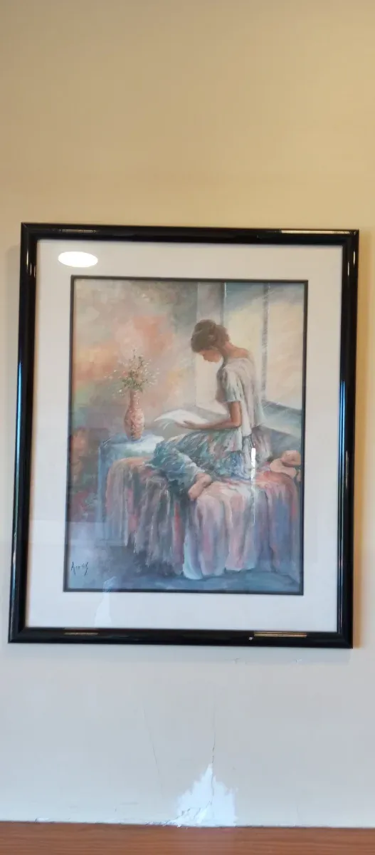 Acuarela niña leyendo