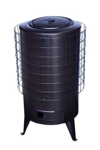 Estufa de leña negra