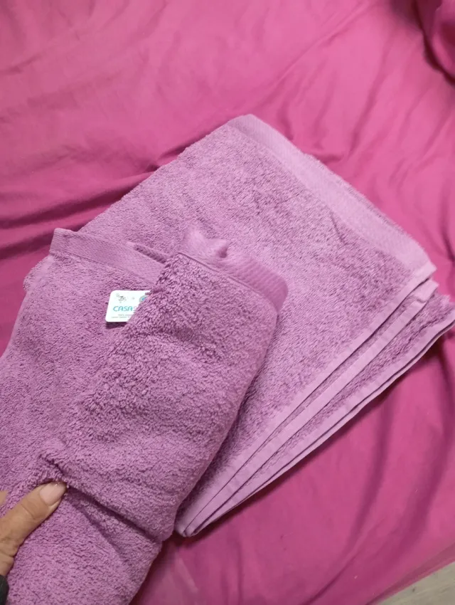 Toallas de algodón color rosa/morado