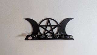 Prateleira Gótica Lua e Pentagrama