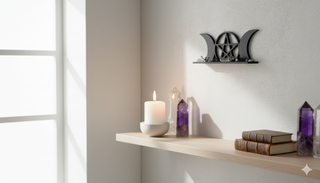 Prateleira Gótica Lua e Pentagrama