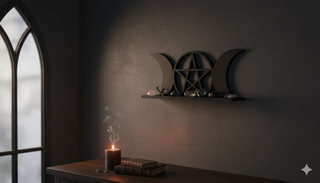 Prateleira Gótica Lua e Pentagrama