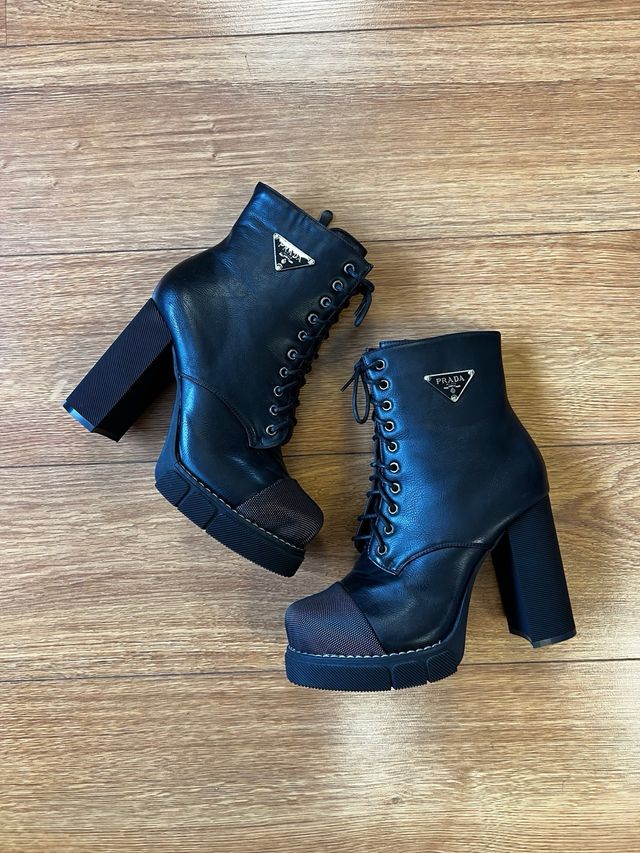 Botines Prada Negros Tacón Plataforma