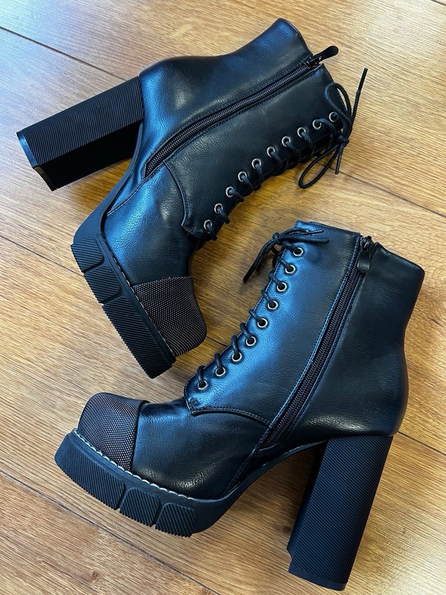 Botines Prada Negros Tacón Plataforma