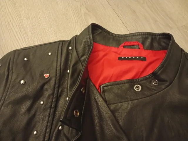 Cazadora niña Sisley negra con tachuelas