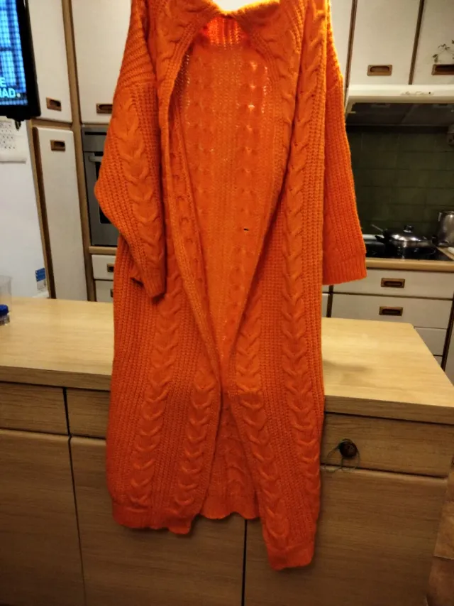 Chaqueta maxi punto naranja