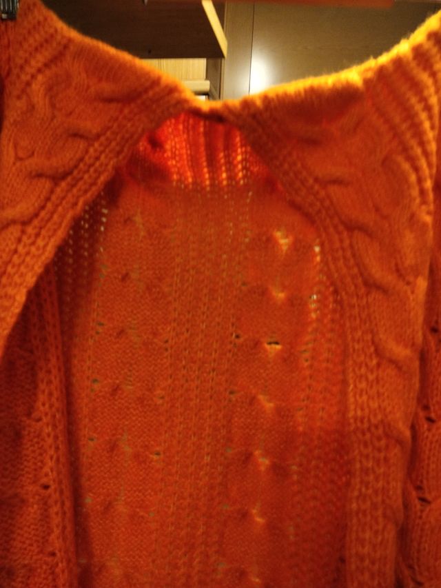 Chaqueta maxi punto naranja