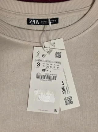 Jersey Zara volantes beige talla S