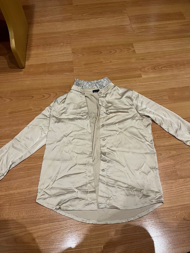 Blusa Satén Beige Talla Única