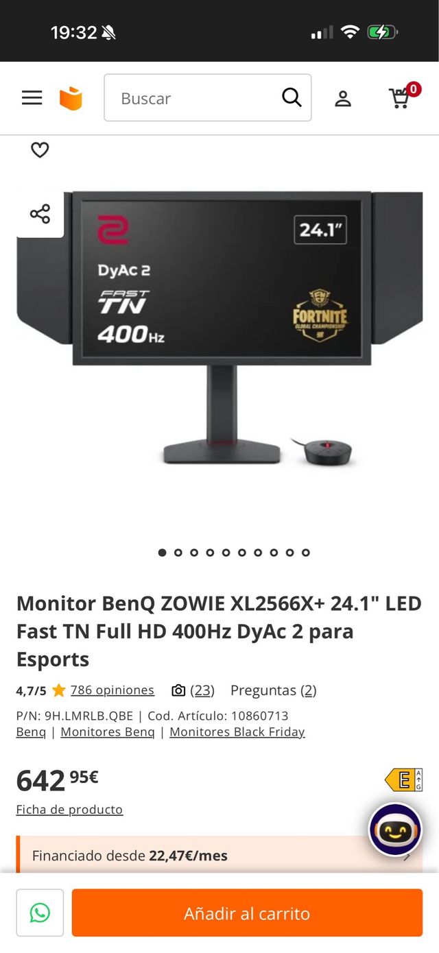 Monitor BenQ ZOWIE XL2566X 400Hz