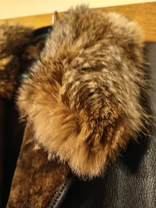 Descuento Black Friday - Abrigo de piel marrón co