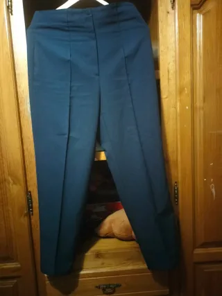 2 Pantalón de vestir azul mujer