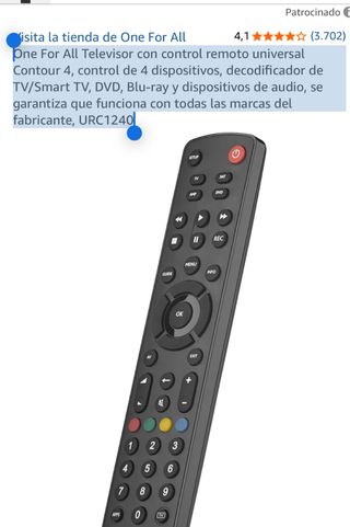 Control Remoto Universal One For All URC1240