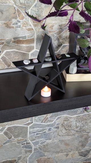 Prateleira Estrela Pentagrama Mística Madeira