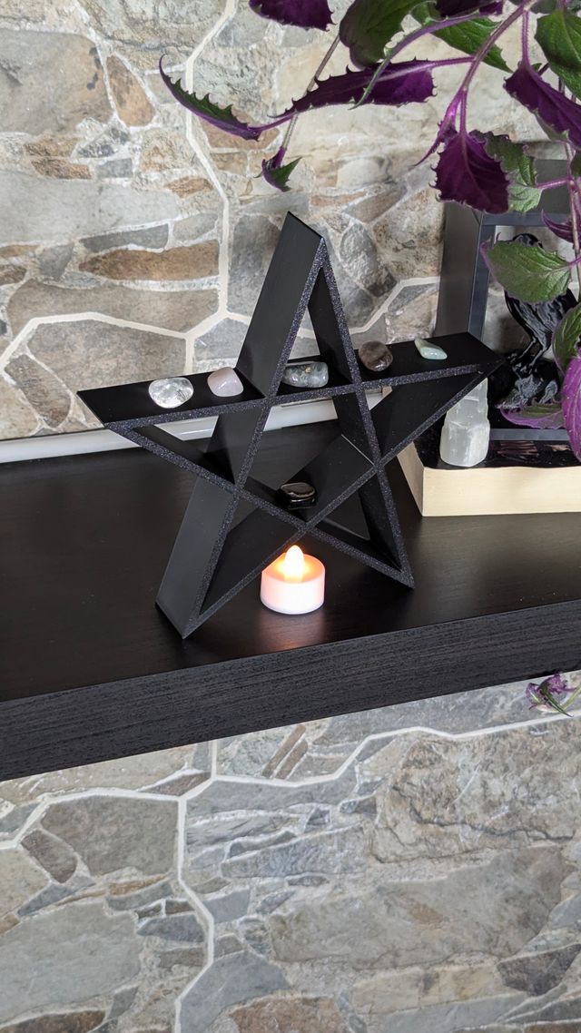 Prateleira Estrela Pentagrama Mística Madeira