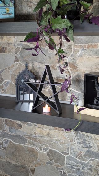 Prateleira Estrela Pentagrama Mística Madeira