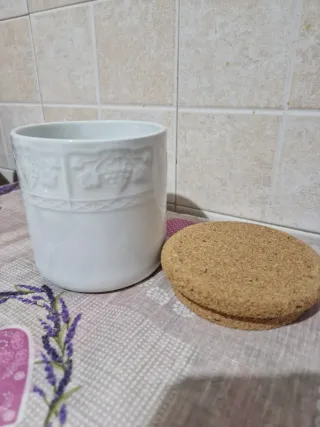 Barattolo cucina bianco con tappo sughero